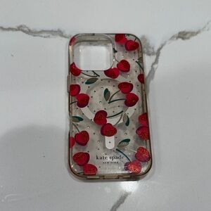 Kate Spade Cherry Design Phone Case iPhone 16 Pro with MagSafe